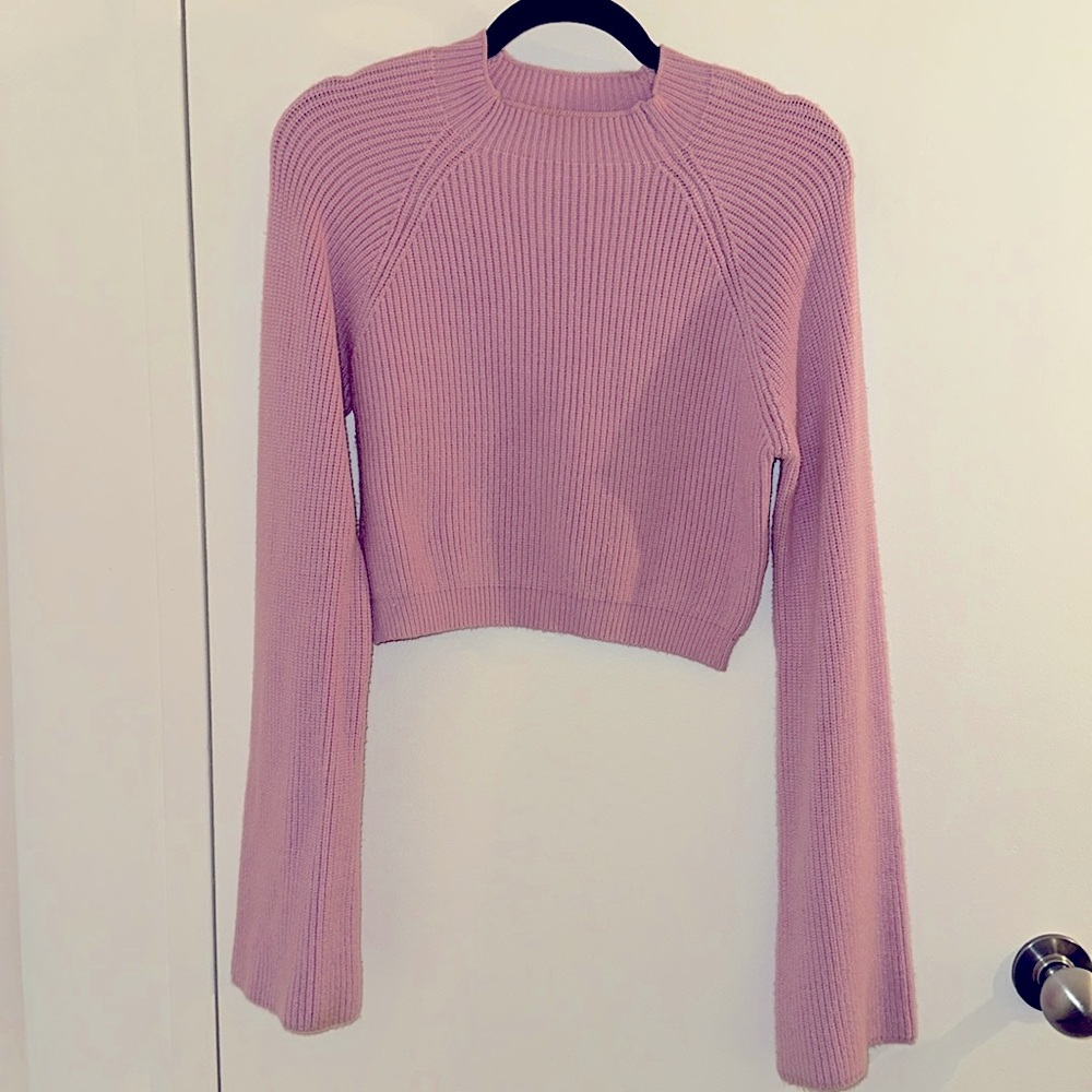 Lulus Slightly Cropped Pink Sweater
